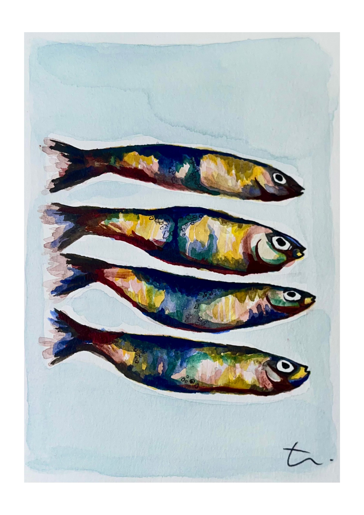Limited print - Postcard 2 - 'Four sardines'
